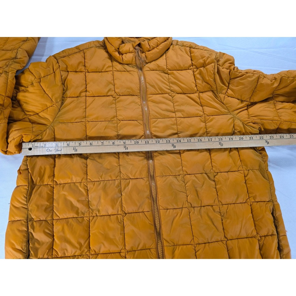 Old Navy L Grid Quilt Puffer Jacket Men's SAFFLOWER Orange Water-Resistant Coat - Picture 8 of 11
